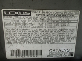 1999 LEXUS RX300 SILVER 3.0L AT 4WD Z15062